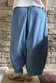 Inga Stretch Poplin Cotton Barrel Pant Denim